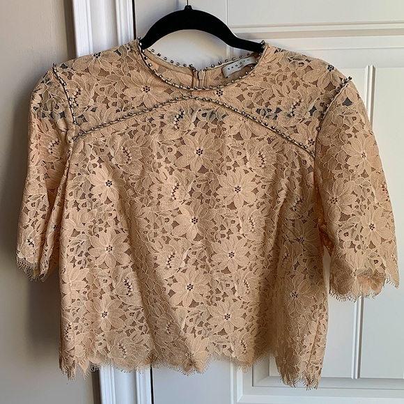 Sandro Tops - Sandro Beige Lace Blouse